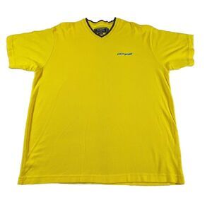 Polo Sport Ralph Lauren Sweater Shirt  XL  V-Neck Short Sleeve‎ Knit Yellow Soft